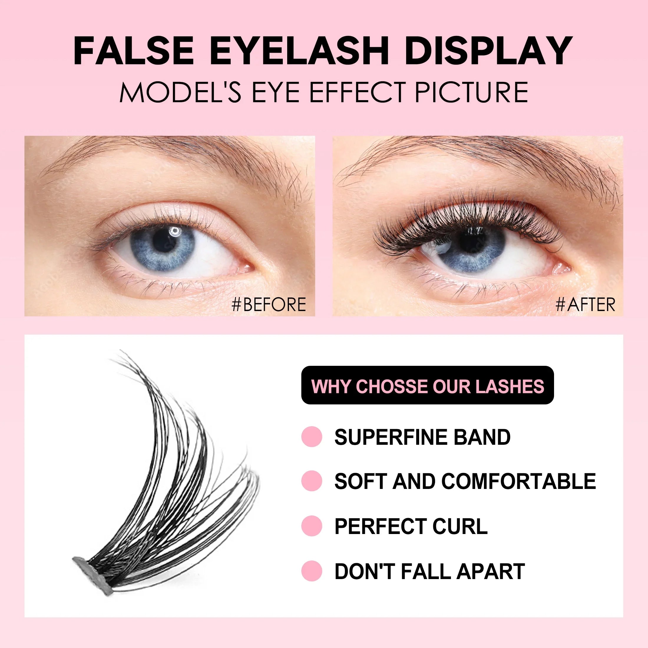 DIY Lashes Extension Kit Eyelashes 200 PCS Clusters Lash Bond and Seal Makeup Tools for Gluing  Lashes Gluing Glue  Accessories