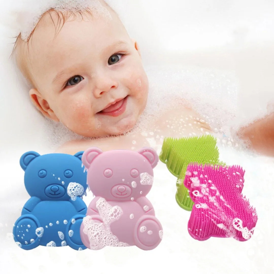 1pc Exfoliating Silicone Bath Brush Cleanser Soft Silicone Body Scrubber Shower Massages Body Care Skin Back Scrub Bathing Tools