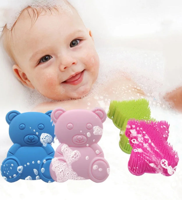 1pc Exfoliating Silicone Bath Brush Cleanser Soft Silicone Body Scrubber Shower Massages Body Care Skin Back Scrub Bathing Tools