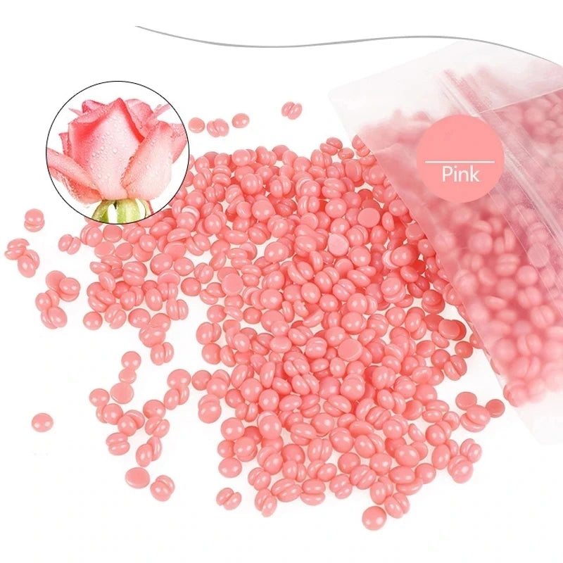 500g Hard Wax Beans Solid Hair Remover No Strip Depilatory Hot Film Wax Bead Hair Removal for Full Body Bikini Face Leg Eyebrow