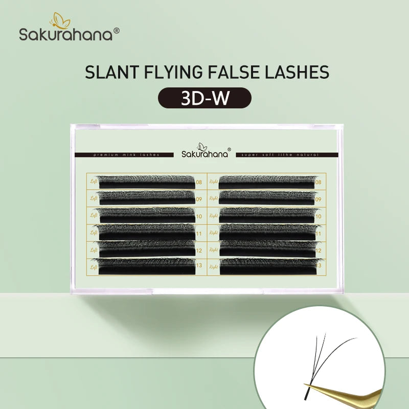 SAKURAHANA Fox 3D 4D 5D Shaped Eyelashes Fibers False Eyelashes Extension Premade Volume Fans Slant Flying False Eyelashes