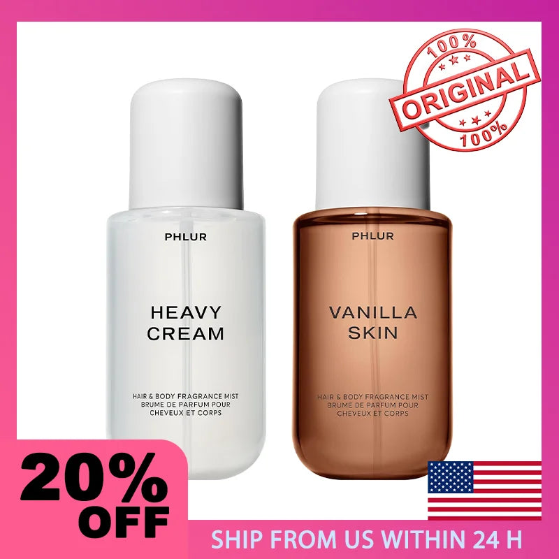 PHLUR Heavy Cream Body Mist Hair Body Mist Body Spray Marshmallow Whipped Cream Jasmine Coconut Vanilla Body Spray (8 FL Oz)