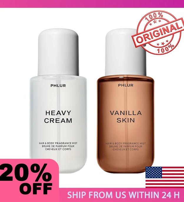 PHLUR Heavy Cream Body Mist Hair Body Mist Body Spray Marshmallow Whipped Cream Jasmine Coconut Vanilla Body Spray (8 FL Oz)