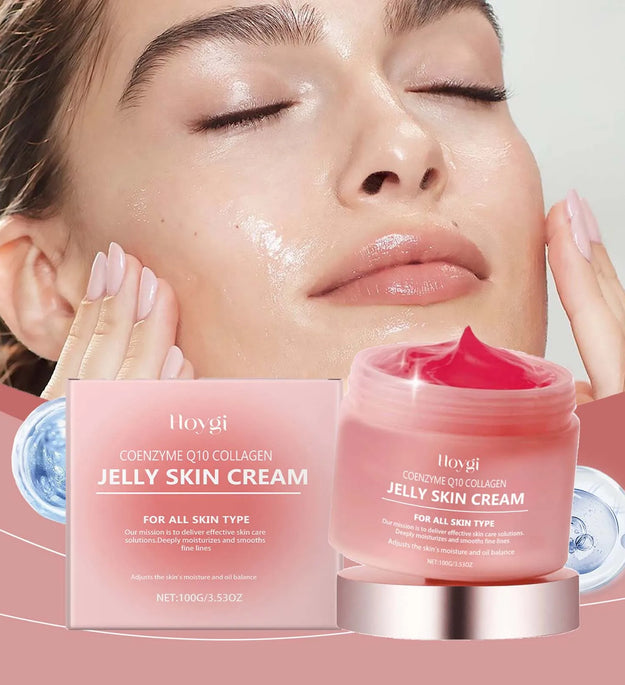 Collagen Jelly Cream Deeply Moisturizing Smooth Skin Tightening Fade Fine Lines Soothing Brightening Hydrating Facial Gel Cream