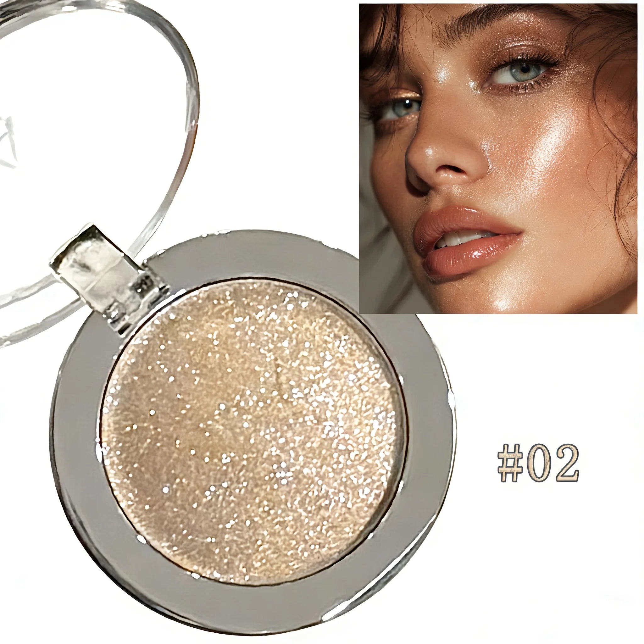 Kakashow Shimmer Highlighter Cream Pearlescent Fine Shimmer Long-Lasting Makeup That Doesn'T Come Off Eye and Face Brightening Single Color Highlighter Cream Cosmetics Valentine's Day Gift