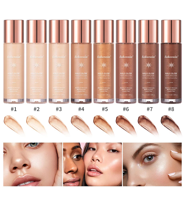Halo Glow Liquid Face Filter Complexion Booster For A Glowing Liquid Highlighter Face Bronzer Glow Body Face Contour Shimmer Mak