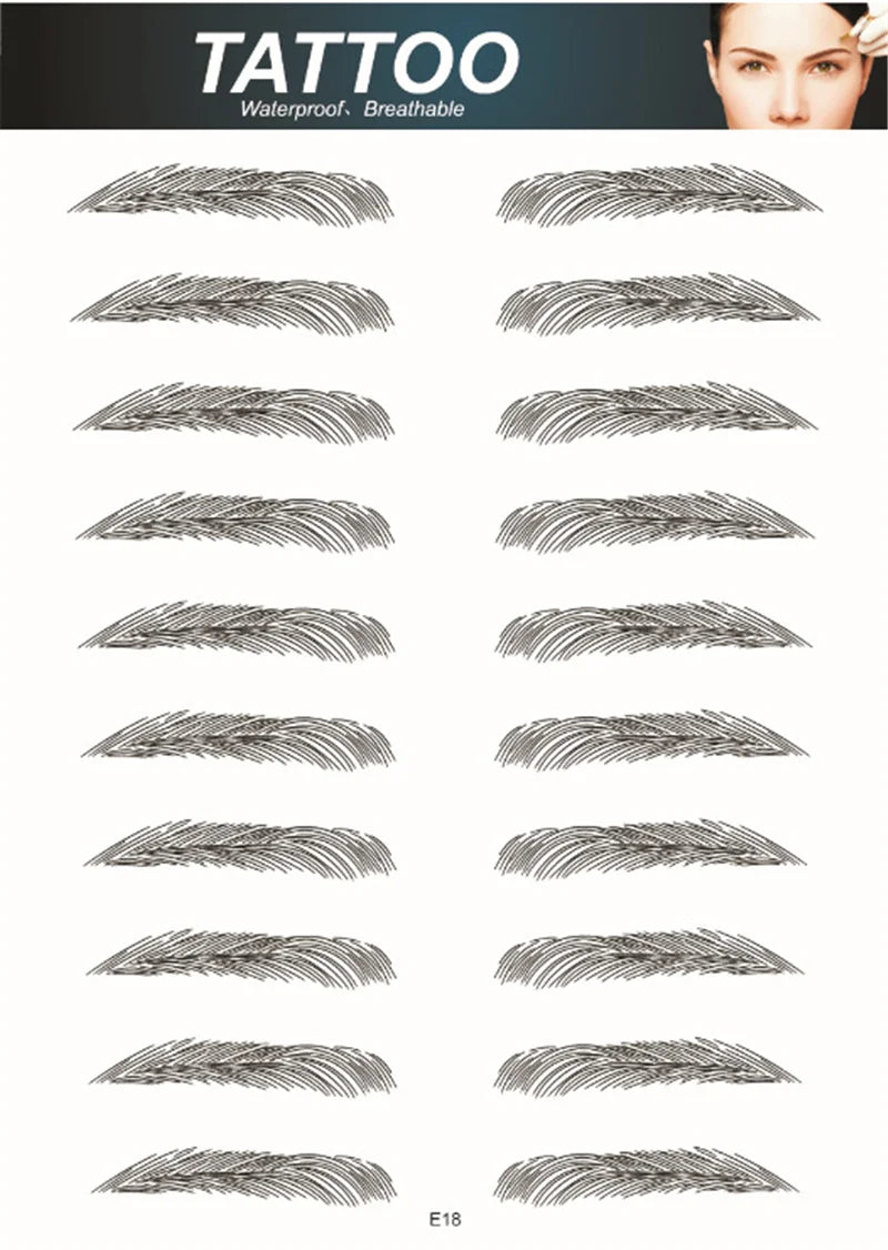 4D Hair Like Eyebrows Makeup Waterproof Eyebrow Tattoo Sticker Long Lasting Natural Fake Eyebrow Stickers Cosmetics 10 pairs 1PC