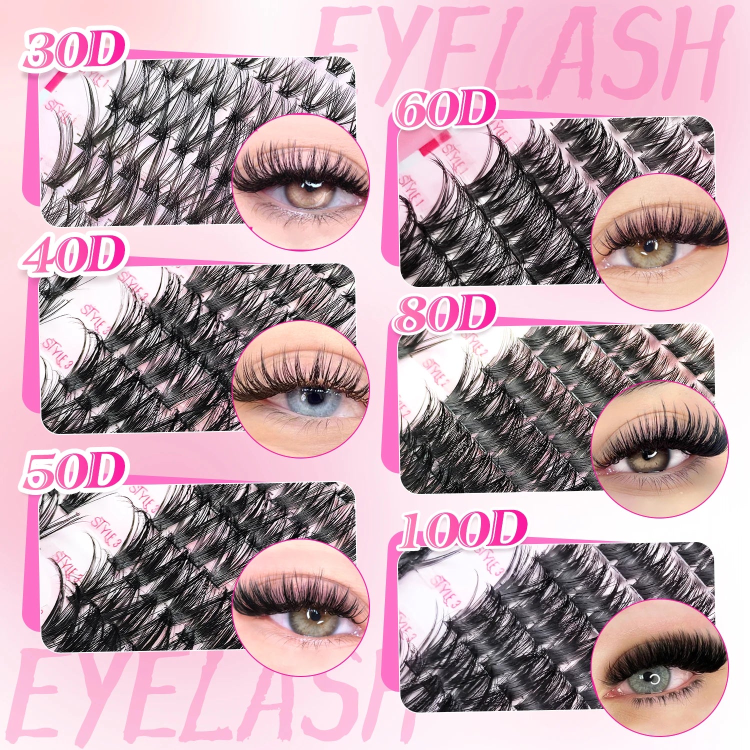 320/600/790 Cluster Lashes Kit – Daily & Party Essential with Mix-and-Match Lengths! Perfect for Effortless Glam Anytime