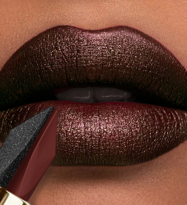 1PC Glitter Waterproof Two-tone Lipstick Matte Non-stick Pearlescent Diamond Lip Tint Red Black Brown Lips Makeup for Women Cosm