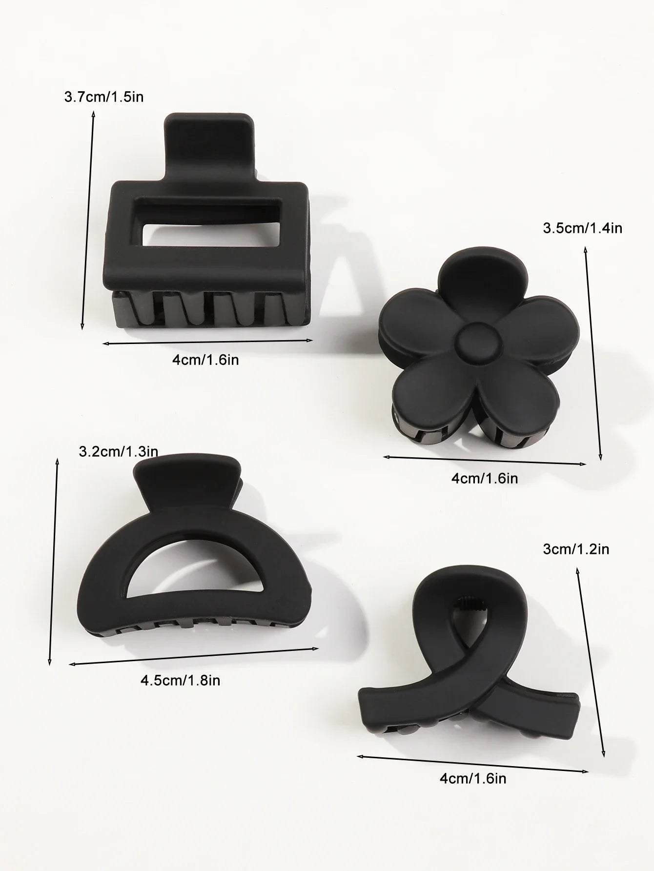 5Pcs Multistyle Small Flower Hair Claw Clips for Women Girl Rectangle Jaw Clip Hair Accessory Semicircle Barrettes for Thin Hair