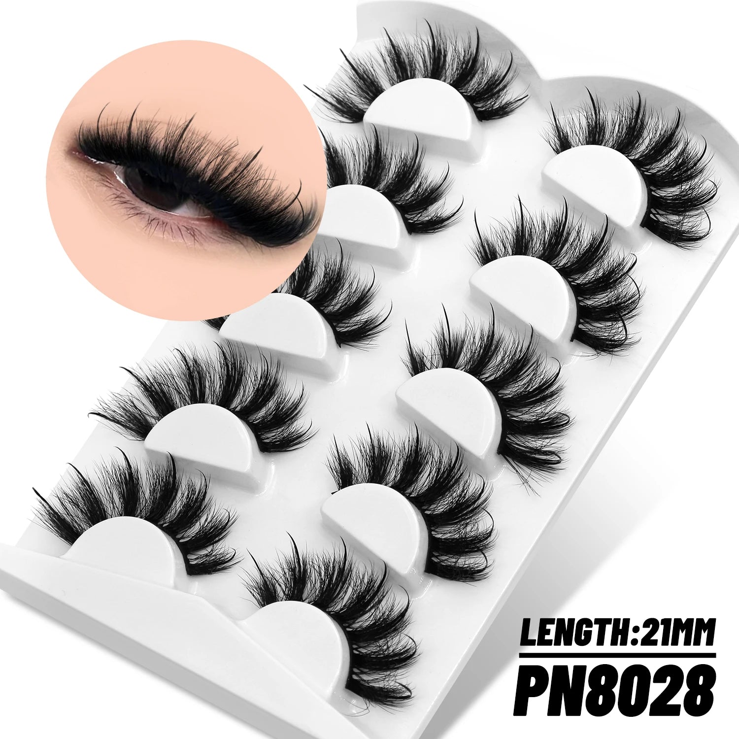 GROINNEYA Fluffy Eyelashes 3D Mink False Lashes Fluffy Soft Cross Manga Lashes Wispy Volume Mink Lashes Dramatic Makeup