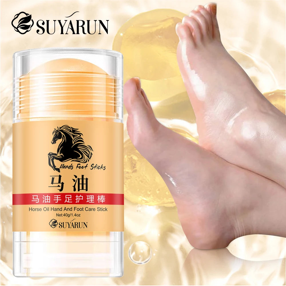 SUYARUN Premium Horse Oil Hand Foot Care Stick-Intense Moisturizing&Repairing Balm for Dry Cracked Skin, Cream for Hands, Feet.