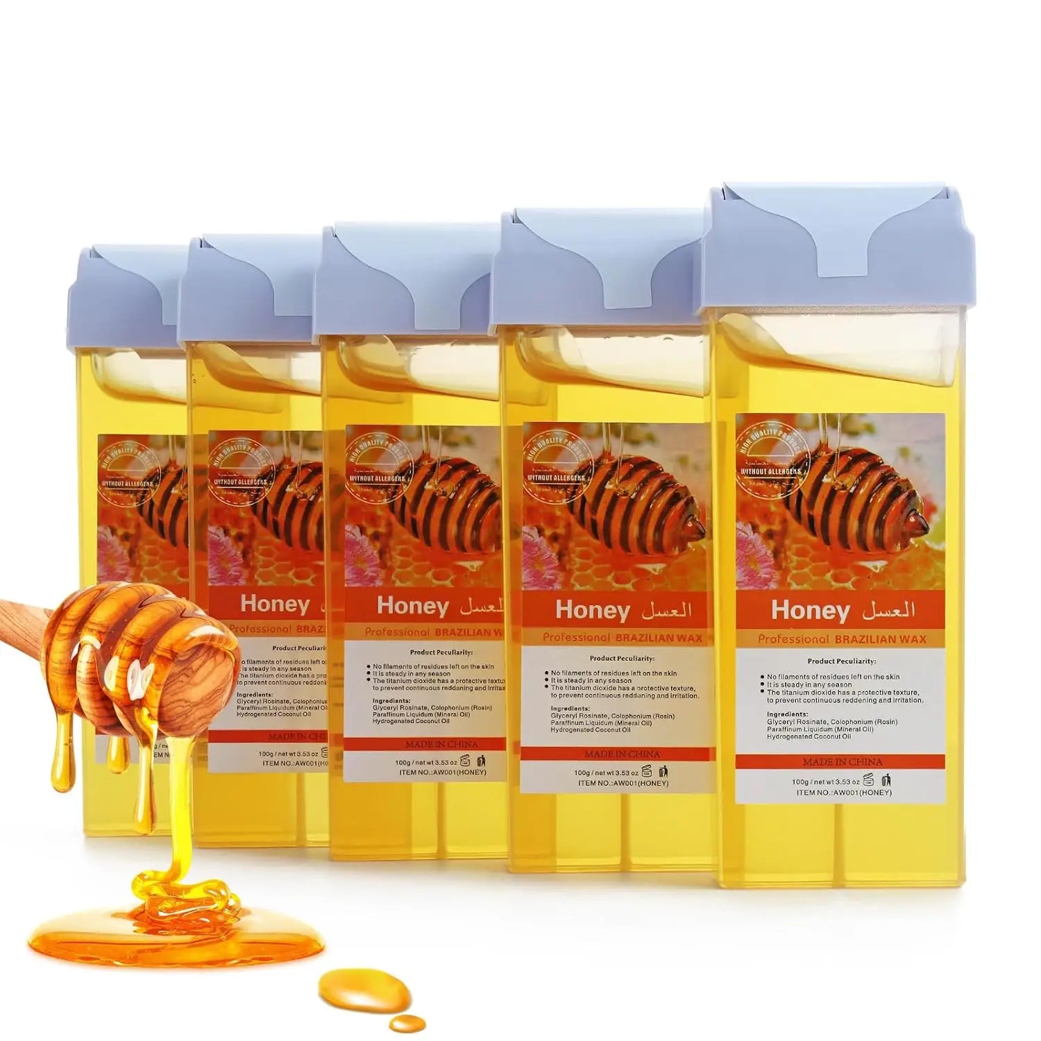 Roll on Wax Painless Wax Roll On For Hair removal Depilatory Wax Warmer Honey Aloe Wax Cartridge For Bikini Body Hair Removal