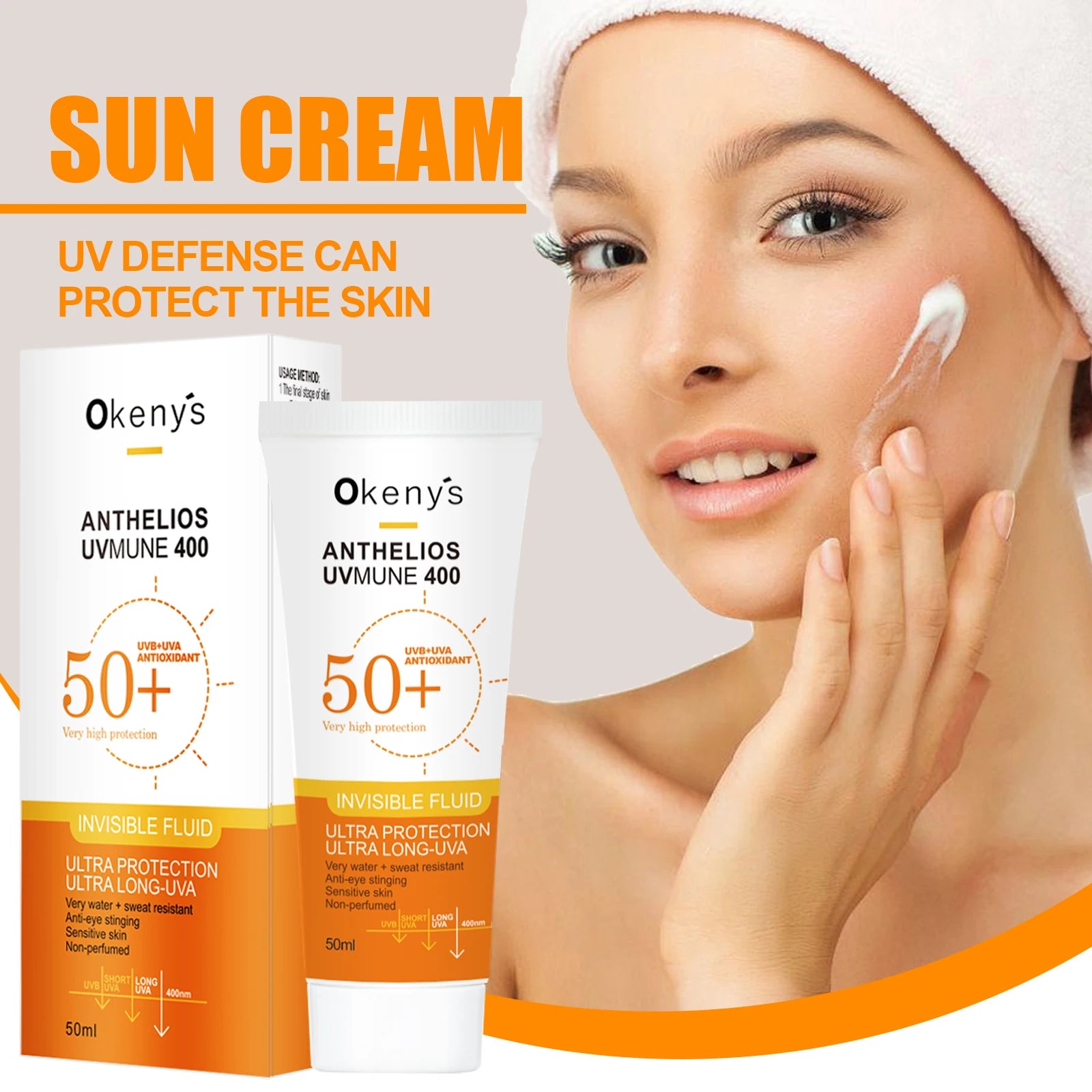 Original 50ml Face Sunscreen Ultra SPF50+ Body Sunscreen Anti-Imperfection Anti-Shine Invisible Fluid Sunscreen