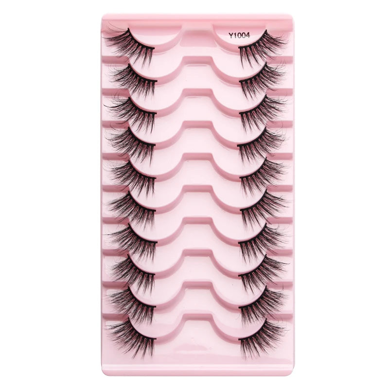 3/10 pairs Natural Lashes Mink Fluffy False Eyelashes Make up Tools Wispy Half Eyelashes 3D Cat Eye Eyelash Extensions Faux Cils