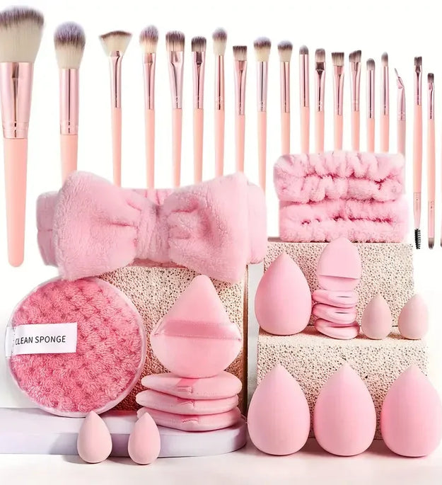 20/40 Pink Makeup kit Complete Makeup Brush Set, Big set includes Soft Brushes, Beauty Blender, Birthday Christmas New Year gift