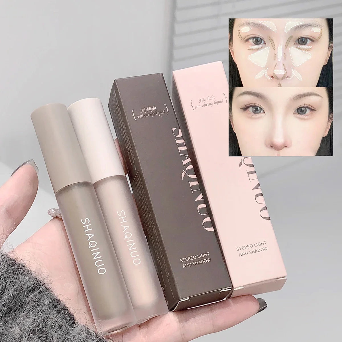 Highlight Contouring Liquid Pen Waterproof Matte Long Lasting Highlighter Smooth Pencil Cosmetics Contouring Shadow Face Makeup