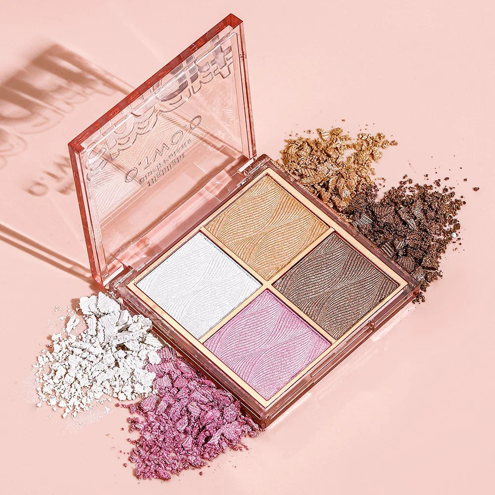 O.TWO.O Highlighter Blush Makeup Palette Waterproof Long Lasting Lighten Skin Shimmer Contour Makeup Bronzer Cosmetics