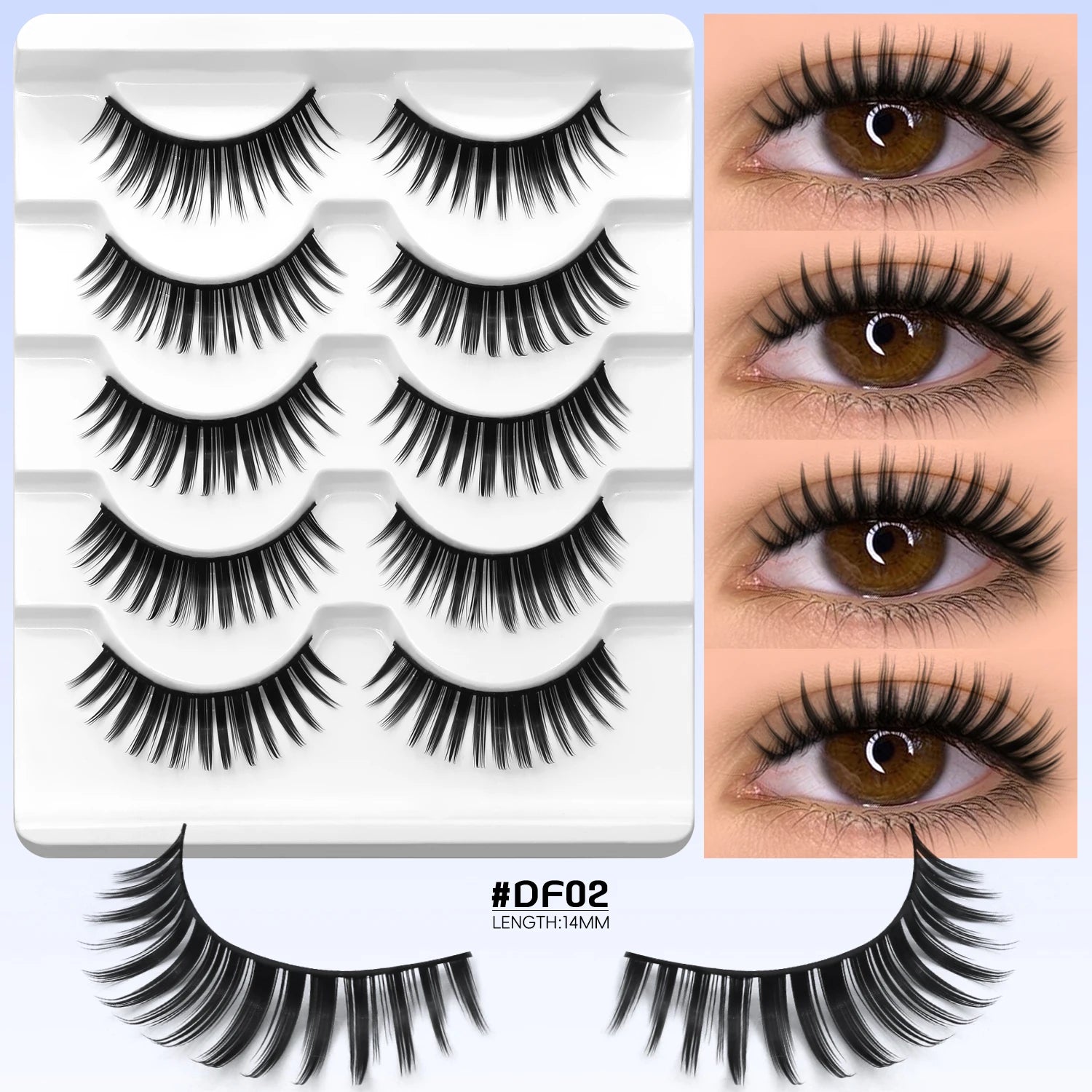 GROINNEYA Fluffy Cat Lashes 3D Faux Mink Lashes Soft Full Thick Eyelashes Wispy False Eyelashes Curly lashes wholesale lashes