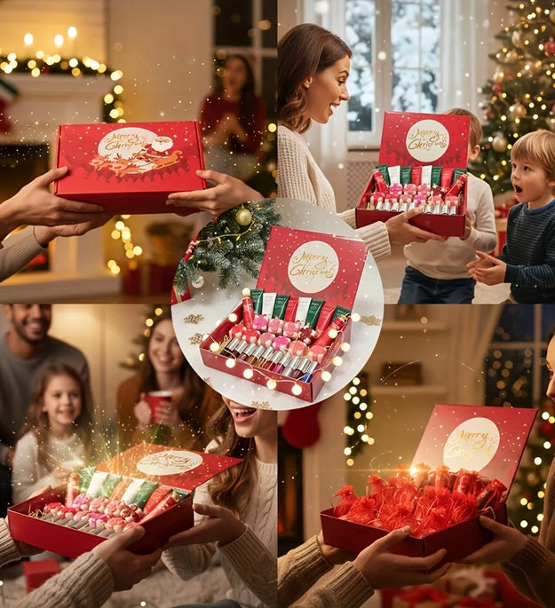 Christmas Beauty Gift Box With 120 Items Including Lip Gloss, Hand Cream, Long-Lasting And Easy To Apply Lip Makeup Set