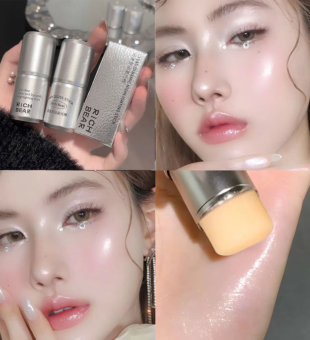 Wet and shiny! Highlighter stick brightens the eyes and contours the eyes with pearlescent silkworms to create a natural and thr