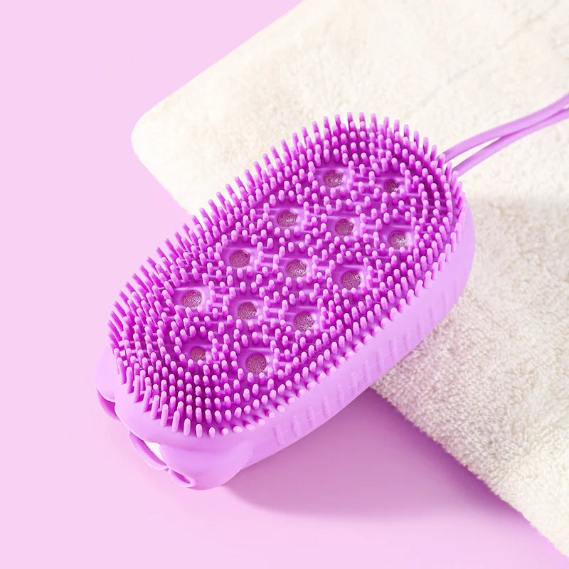 Silicone Bubble Brush Double-Sided Exfoliating Soft Bath Scrubber Massage Shower Brush Deep Body Skin Massage Cleaning Tools