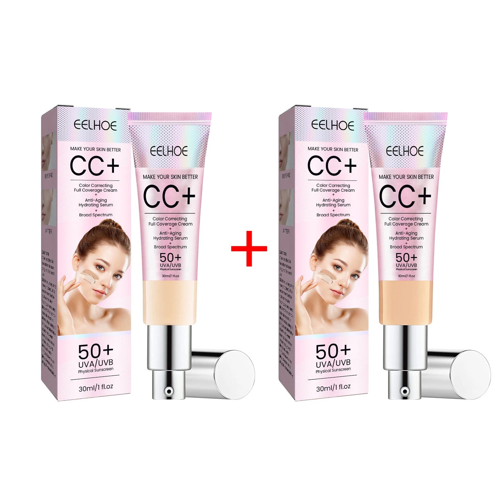 CC Foundation Cream Natural Moisturizing Waterproof Brightening Foundation Concealer Coverage Blemish Oil-control Lasting Makeup