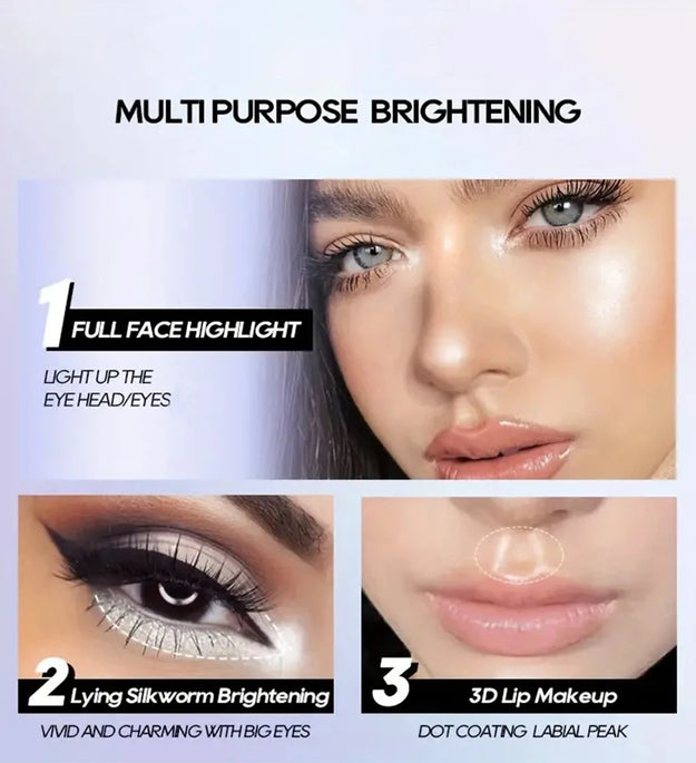 7-Color Diamond Liquid Highlighter Spray Waterproof High Gloss Glitter Body Bronzer Face Contour Makeup for Women Cosmetics