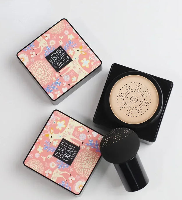 Waterproof BB Cream Mushroom Head Air Cushion CC Cream Moisturizing Matte Full Coverage Acne Scars Brighten Skin Tone Cosmetics