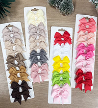 10Pcs/Set New Cute Solid Ribbon Bowknot Hair Clips for Baby Girls Handmade Bows Hairpin Barrettes Headwear Kids Hair Accessories - BlissFully