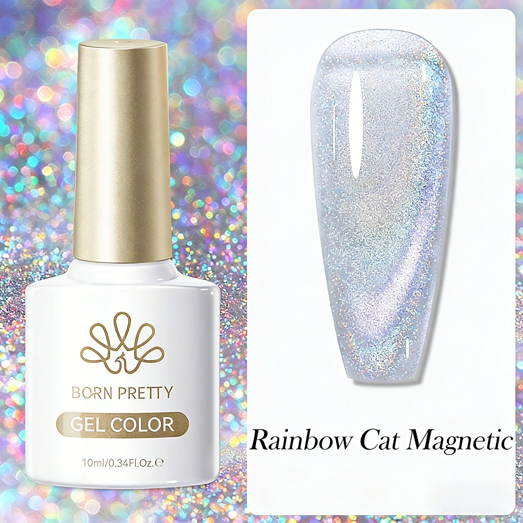 BORN PRETTY 10ml Dark Red Cat Magnetic Gel Nail Polish for Winter Nails DIY Jelly Glass Silver-Light Varnis Semi Permanent