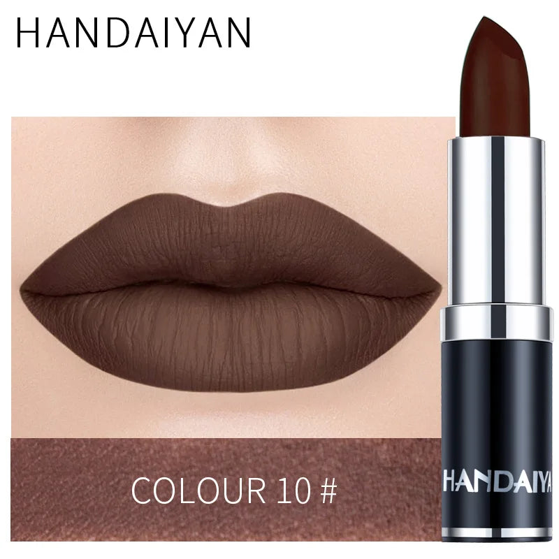 HANDAIYAN 12-color matte velvet lipstick long-lasting waterproof non-stick cup does not fall color lipstick lipstick