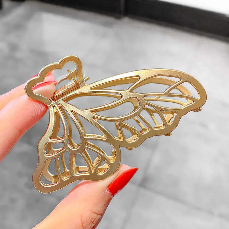 Fashion Elegant Gold Color S-shaped Metal Hairpins Hair Claw For Women Girls Korean Hair Clips Ponytail Clip Hair Accessories