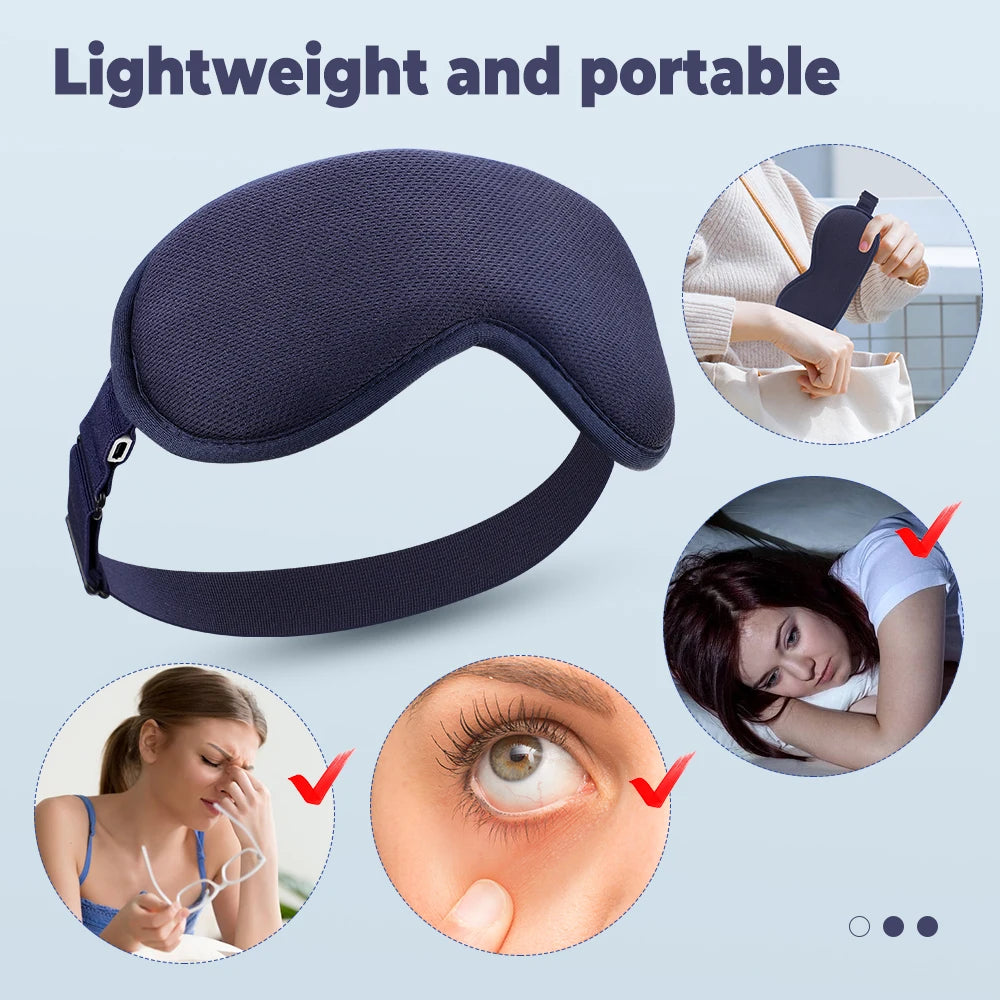 Hot Compress Eye Mask USB 6 Vibration Massage Dry Eyes Relief Heated Steam Eyemask with Remote Control For Sleeping Office