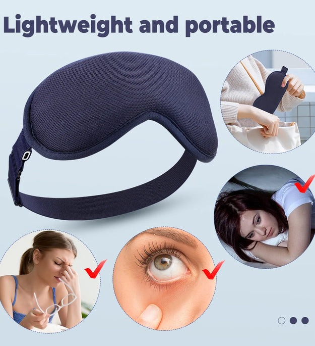 Hot Compress Eye Mask USB 6 Vibration Massage Dry Eyes Relief Heated Steam Eyemask with Remote Control For Sleeping Office