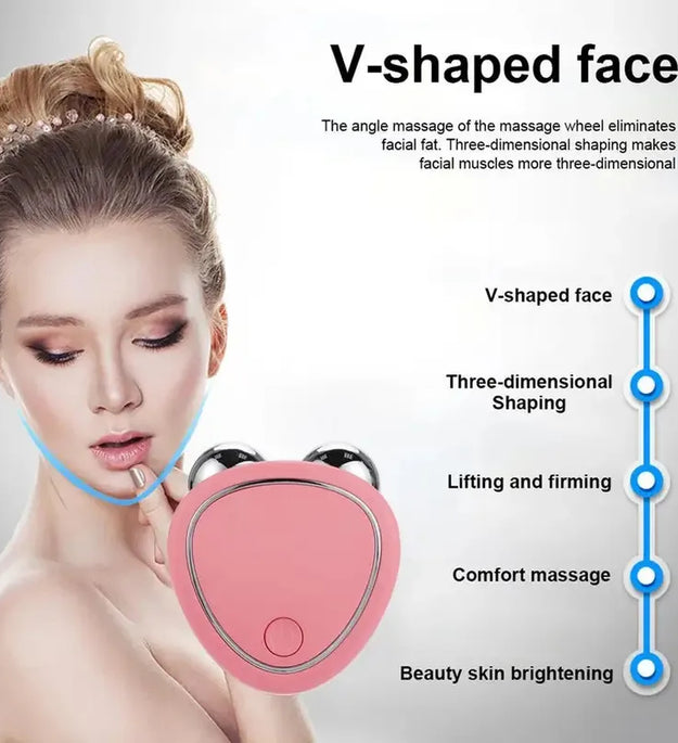 Portable Electric Face Lift Roller Massager EMS Sonic Facial Lifting Skin Tighten Massage to use after charging for 30 minutes