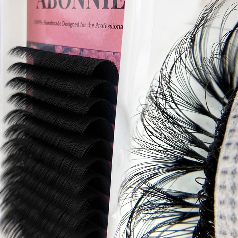 ABONNIE C CC D DD Curl Volume Fans Self Fanning Lash Extensions Blooming Eyelashes 0.03 0.05 0.07 0.10mm Easy Fan Lashes