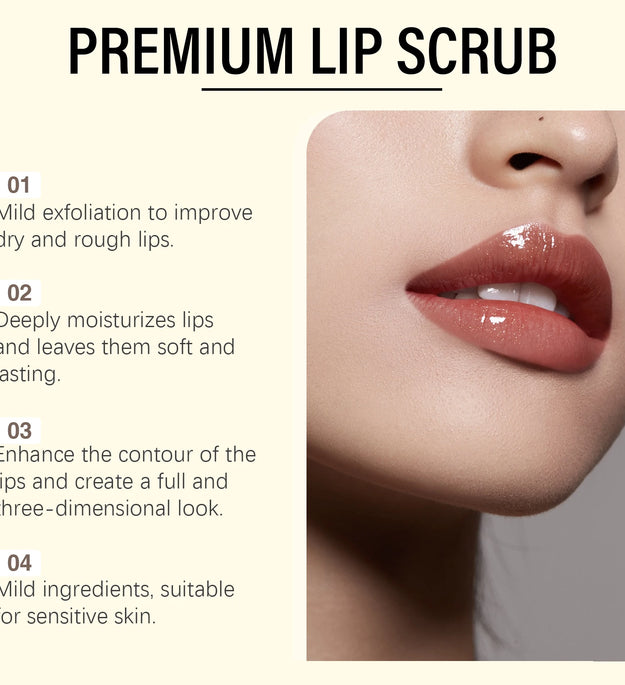 Brown Sugar Lip Scrub Gentle Exfoliating Dead Skin Removal Fade Lip Lines Moisturizing Nourishing Dry Chapped Lip Care 30g