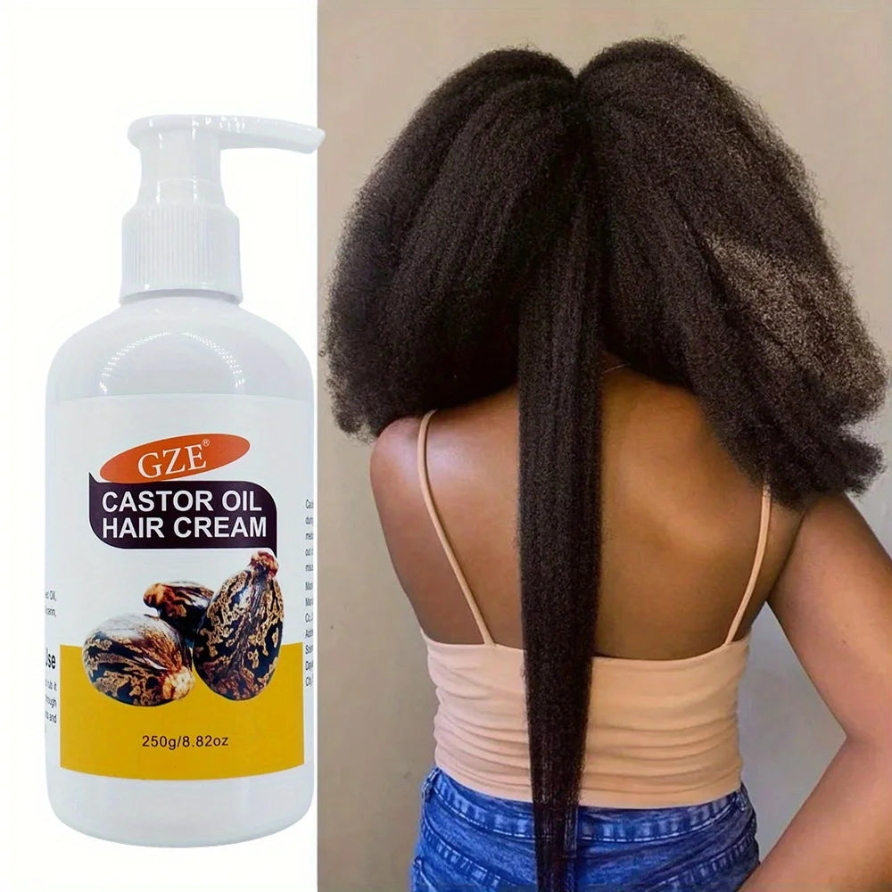 GZE Castor Oil Hair Cream Deep Conditioning Strong Hair For Frizzy Dry Hair