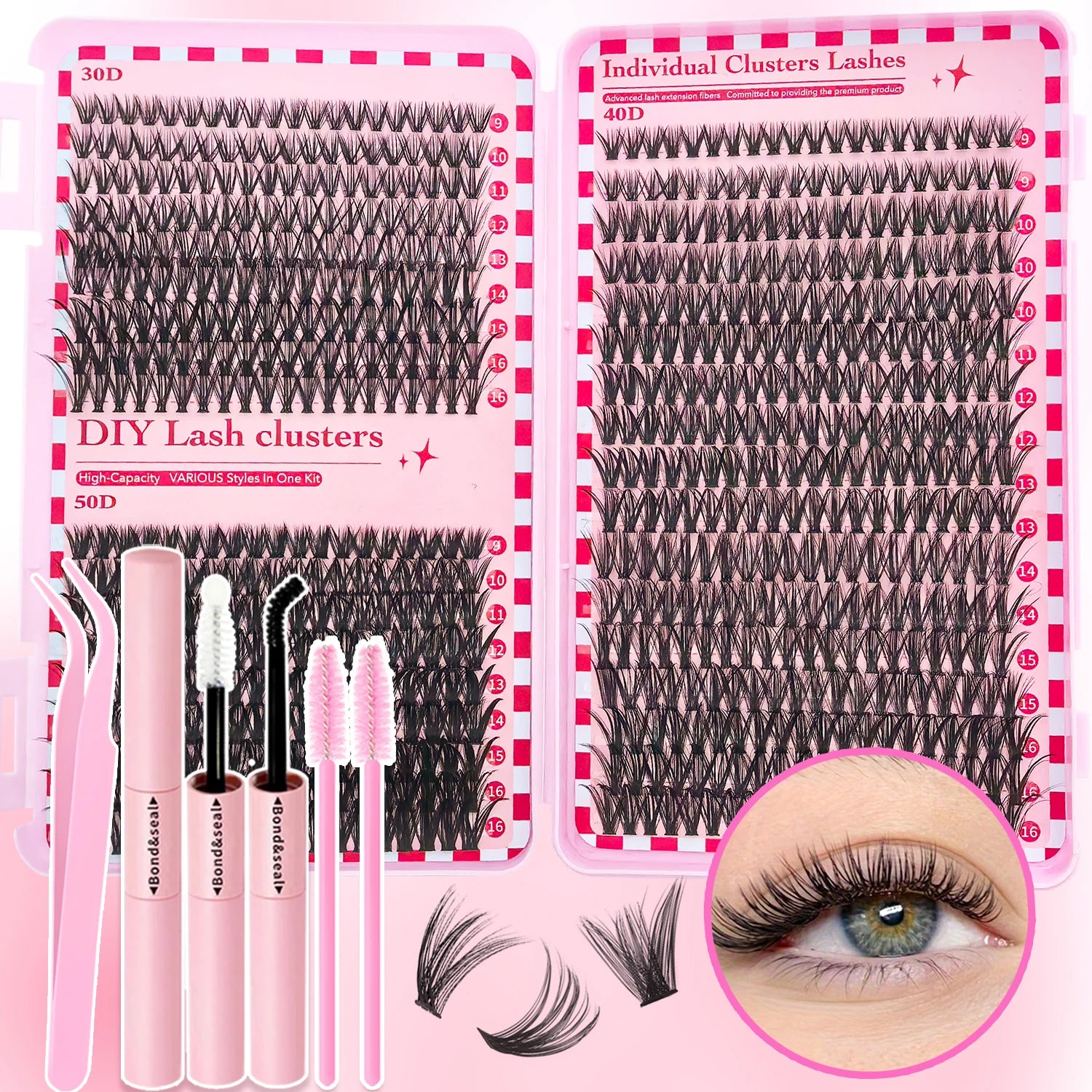 320/600/790 Cluster Lashes Kit – Daily & Party Essential with Mix-and-Match Lengths! Perfect for Effortless Glam Anytime
