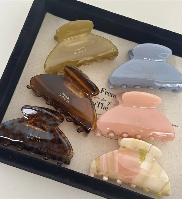 Elegant 6.5cm Acetate Hair Claw Medium Size Sweet Hair Clip Shark Clip Women Hair Accessories Headwear