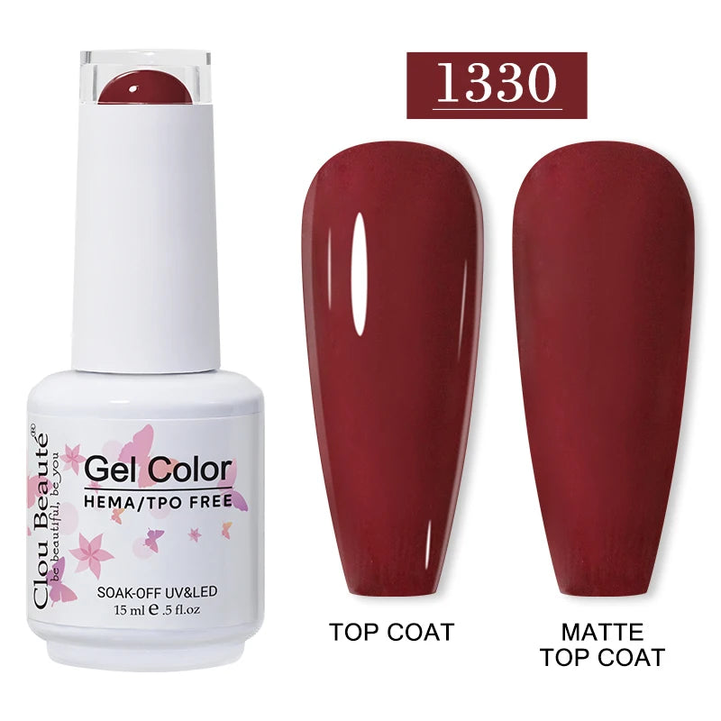 Clou Beaute 15ml HEMA TPO FREE Gel Nail Polish Vernis Semi Permanent UV Nail Art Varnish Lakiery Hybrydowe Manicure Gel Polish