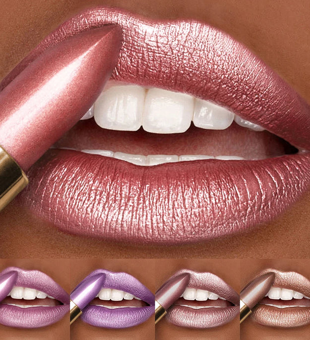 16 Colors 1PC Metallic Lipstick Long Lasting Glitter Pink Red Lip Glaze High Pigment Lip Tint Korean Makeup Shiny Lip Gloss