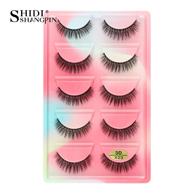 3/5 Pairs Hot Sale Natural Long 3D Mink Lashes Soft Short Faux Cils Handmade Fake Lashes Makeup Tool Eyelash Extension maquiagem