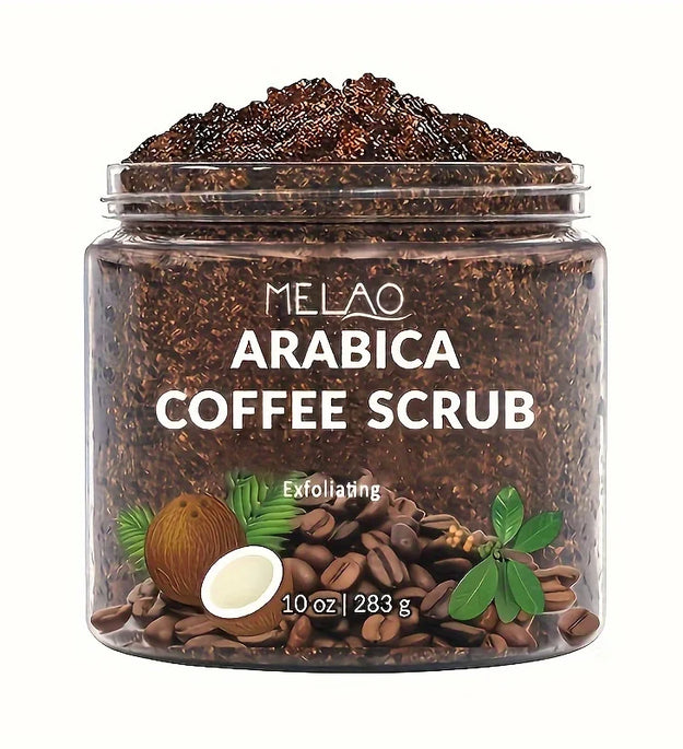 MELAO Arabica Coffee Scrub - All Natural Exfoliating Body Scrub for Skin Care Dead Sea Salt and Arabica Coffee Moisturizing