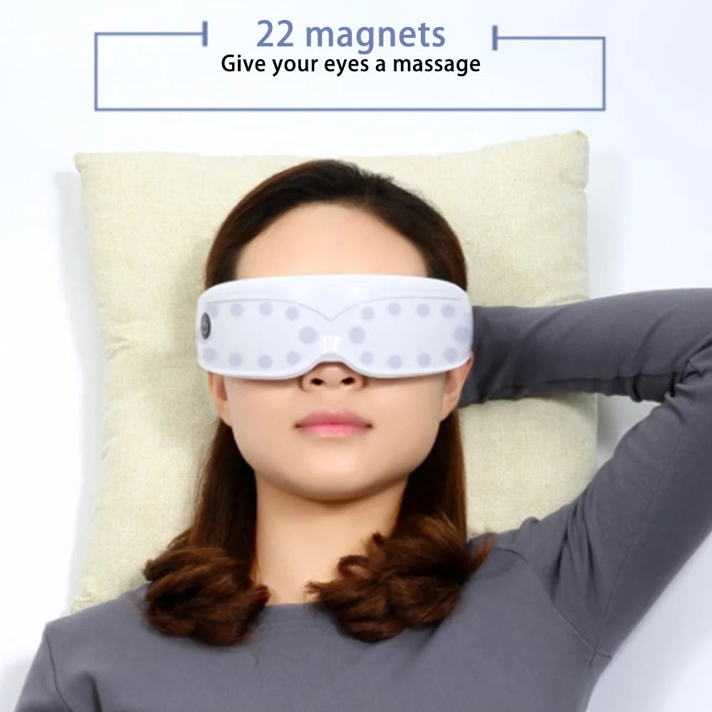 Eye massager with 9 modes and multi frequency vibration 22 magnets for eye massage caring for eye health and safety materials