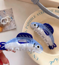 1Pcs Creative Ocean Sardine Hair Clip Cute Shark Texture Ponytail Holder Female Hair Ornament Clip - BlissFully