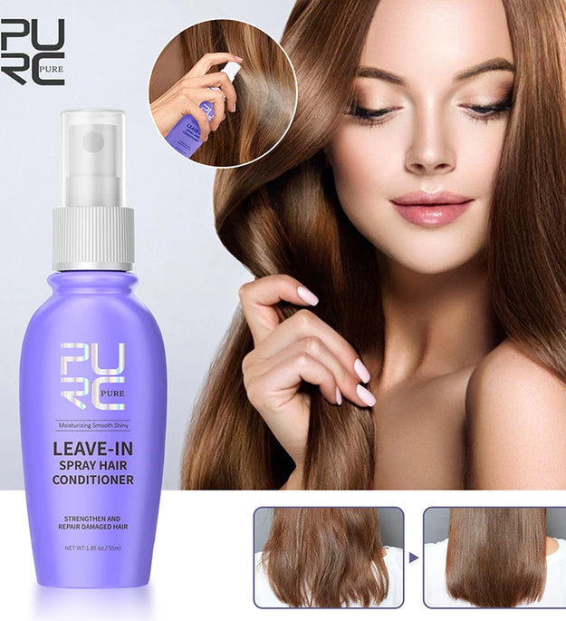 PURC Leave In Conditioner Spray for Hair Smoothing Hair Treatment Coconut Oil Repair Damaged Dry After-Shampoo Hair Care 55ml