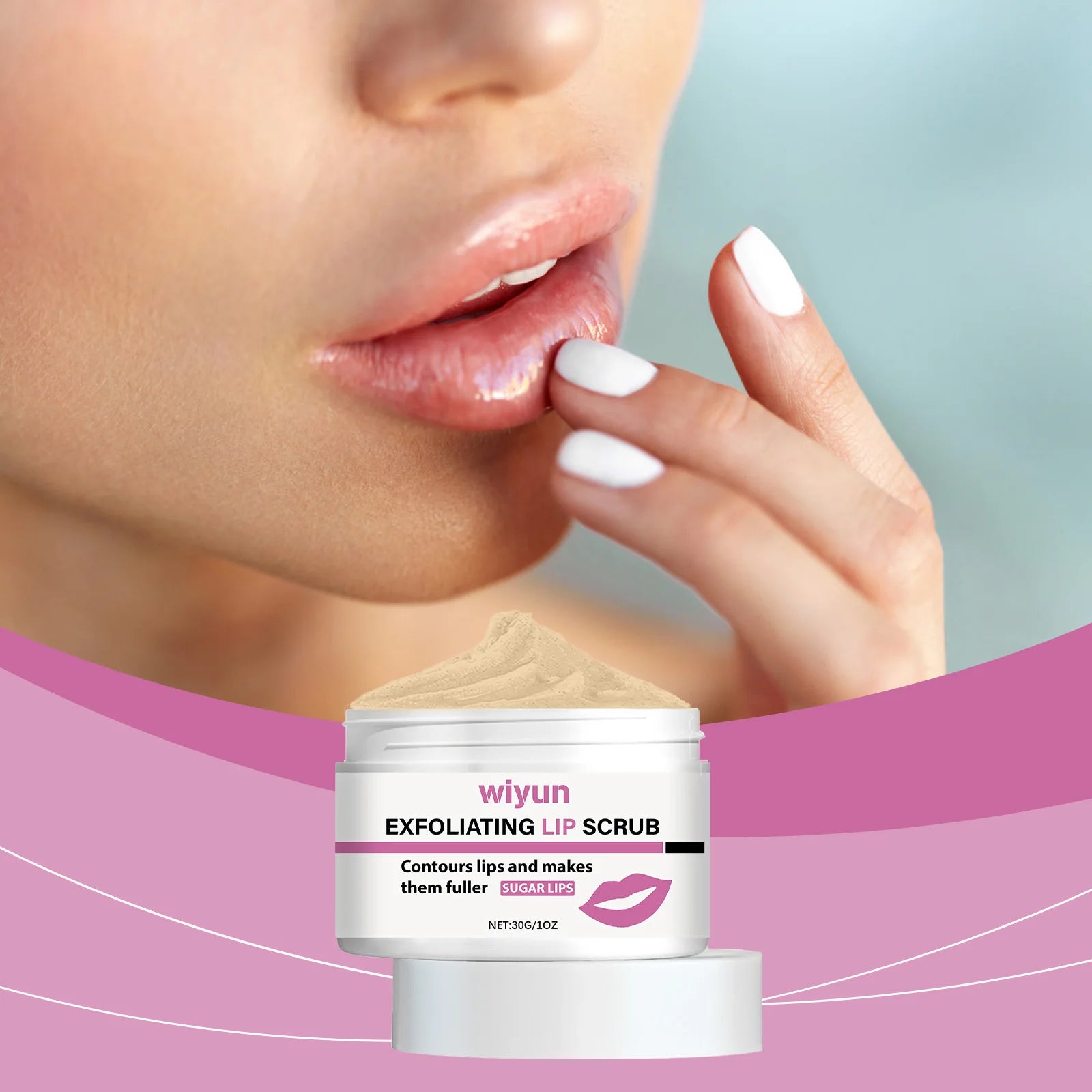 Gentle Lip Scrub, Exfoliating & Moisturizing Lip Care, Hydrating Sugar Scrub for Soft Smooth Lips
