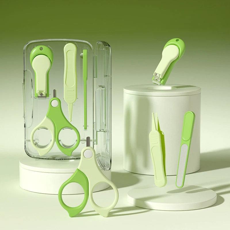 4PCS Newborn Baby Nail Scissor Baby Nail Care Tool Kid Safe Portable Nail Clipper Trimmer Tweezer With Box Children Manicure Kit